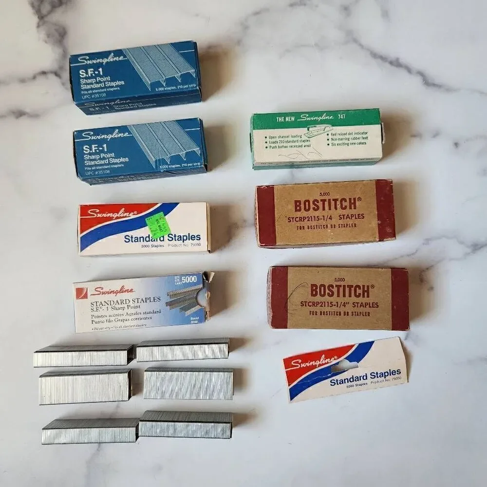 Vintage Staples bundle swingline s. F. - 1 sharp point 5K Bostitch UPC 35108